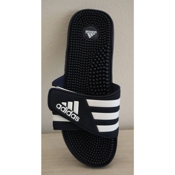 adidas 78261 Men's Sz 13 Navy/White Adissage Slip-On Sandals - Picture 4 of 7